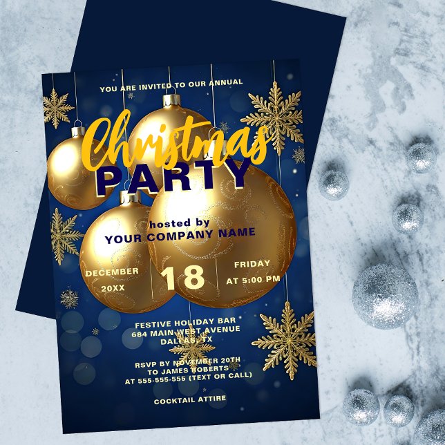 Invitation Golden Holiday Cheer - Une fête de Noël festive (Créateur téléchargé)