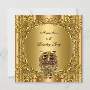 Invitation Golden Owl Elite Elegant Gold Anniversaire Party 2