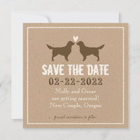 Golden Retrievers Wedding Enregistrer la date