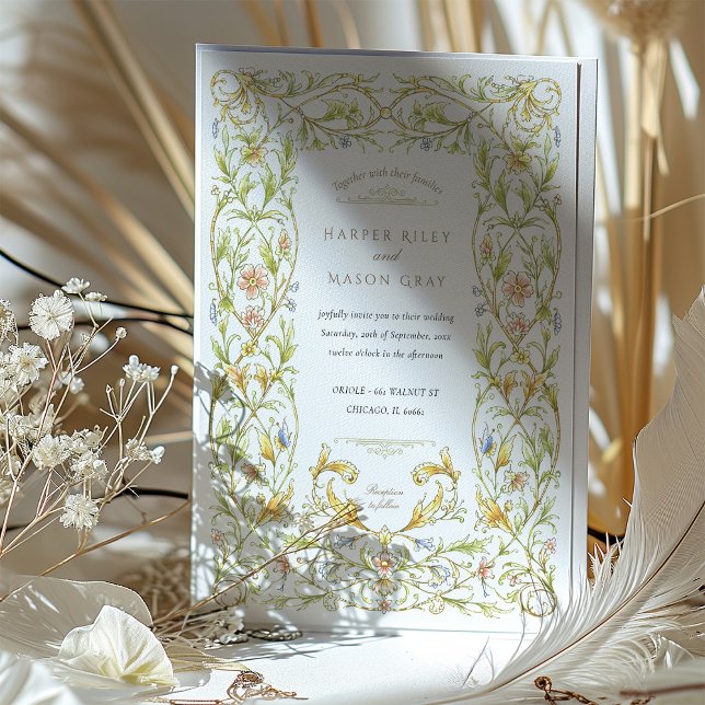 Invitation Golden Rococo Vine Mariage (Créateur téléchargé)