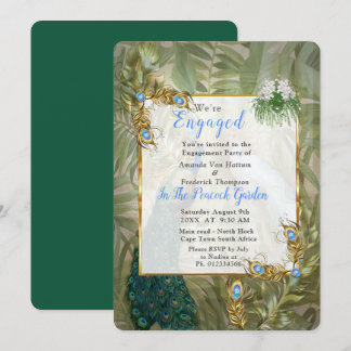 Invitation Golden Royal Peacock Temple Dreams