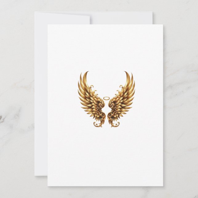 Invitation golden wings angel (Devant)