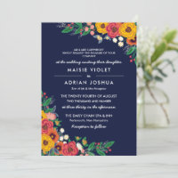 Golden Yellow Navy Boho Floral Parents Hébergement
