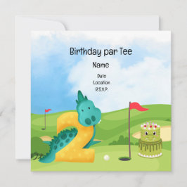 Invitation Golf 2ème anniversaire thème pour les enfants golf