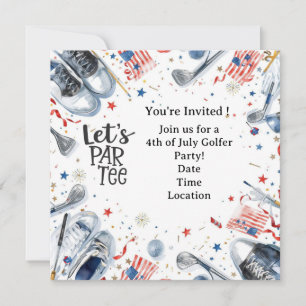 Invitation GOLF 4 juillet Fête de golf du Jour de l'Indépe