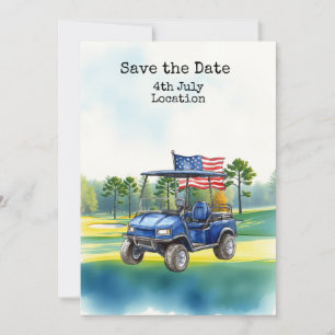 Invitation Golf 4 juillet Jour de l'Indépendance avec barbecu