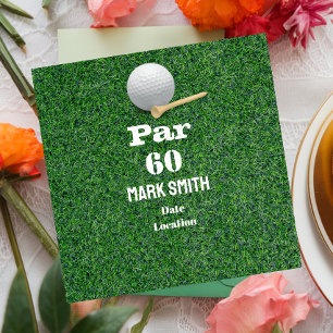 Invitation Golf 60e anniversaire avec balle sur le vert pour