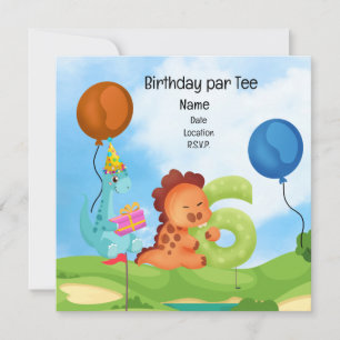 Invitation Golf 6e Anniversaire thème pour les enfants golfeu