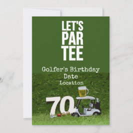 Invitation Golf 70e anniversaire avec golf balle