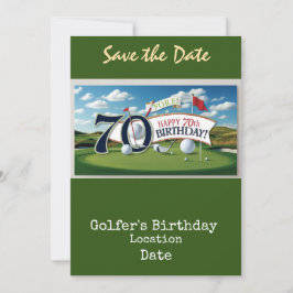 Invitation Golf 70e anniversaire avec golf balle