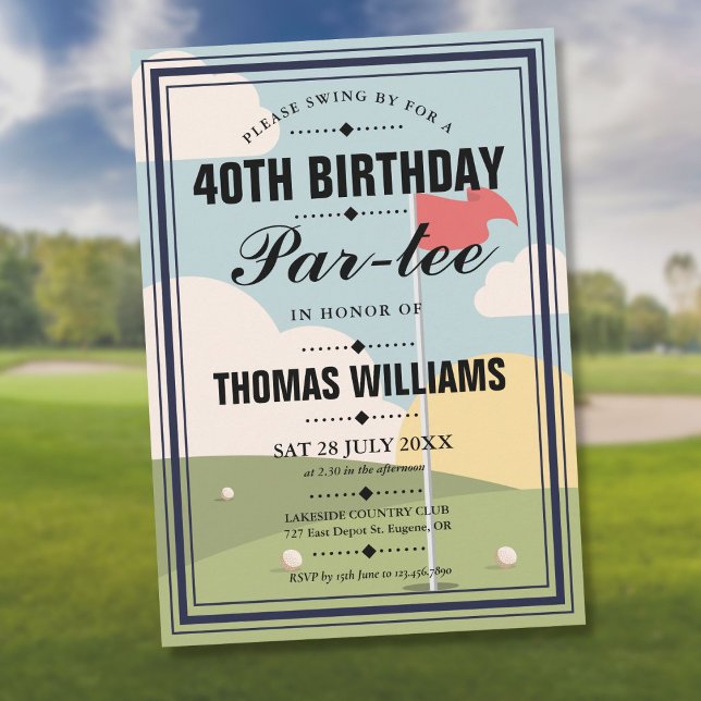 Invitation Golf Anniversaire de la fête de la Parte (Golf Birthday Partee Party Invitation)