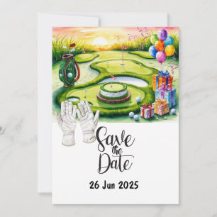 Invitation Golf Anniversaire Décor de fête sur le parcours