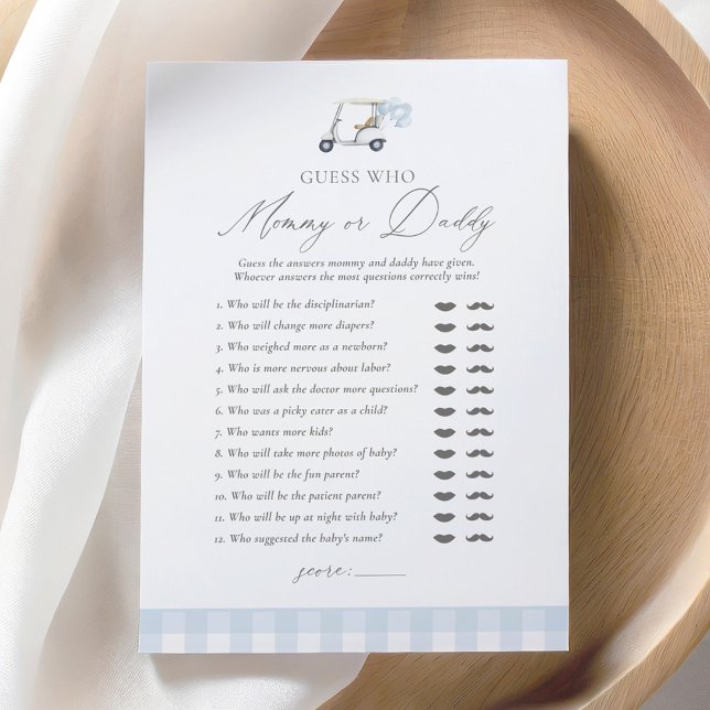 Invitation Golf Baby shower Devinez Qui maman ou papa (Créateur téléchargé)