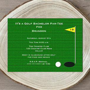 Invitation Golf Bachelor Party 18th Golf Hole