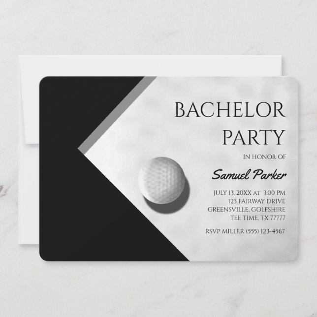 Invitation Golf Bachelor Party - Golf trip Classic Minimal (Devant)