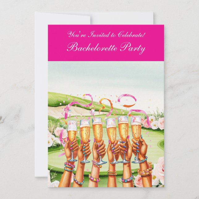Invitation Golf Bachelorette Party sur golf (Devant)