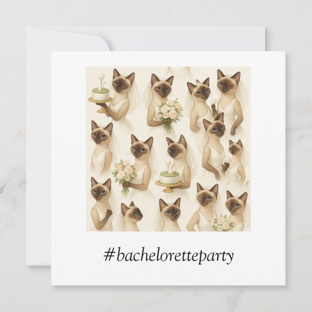 Invitation Golf BACHELORETTE pour Amoureux de les chats (Devant)