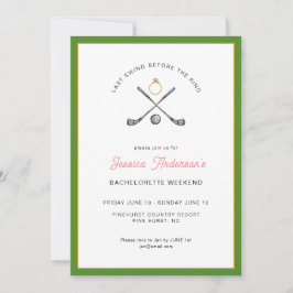 Invitation Golf Bachelorette weekend with itinerary