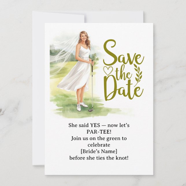 Invitation Golf Bachelorette Woman Golfer Is Golfing  (Devant)