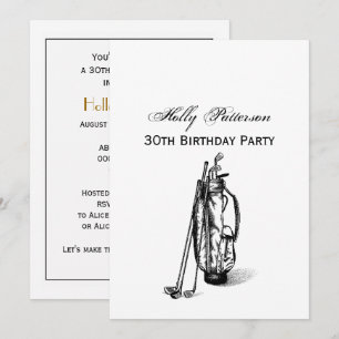 Invitation Golf Bag Golf Club Noir 30e anniversaire