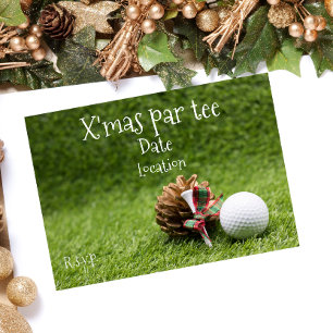 Invitation Golf Christmas Party Par tee avec balle de golf