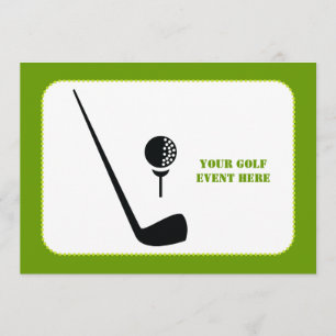 Invitation Golf club and ball black, green custom