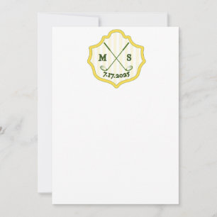 Invitation Golf Crest avec date