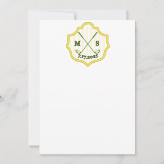 Invitation Golf Crest avec date