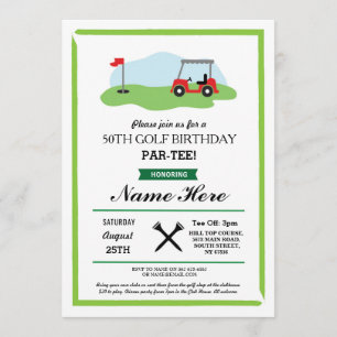 Invitation Golf de fête d'anniversaire toute soixantième