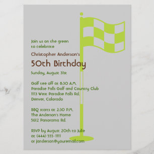 Invitation Golf de golfeur jouant au golf le cinquantième
