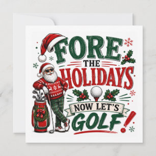 Invitation Golf de Noël avec le Père Noël Let's Golf