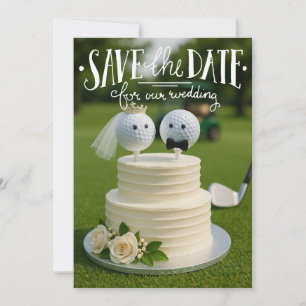 Invitation Golf économisez la date pour notre mariage avec de