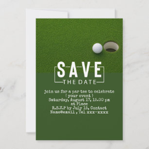 Invitation Golf enregistrer la date boule de golf mettant un