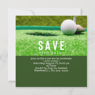 Invitation Golf enregistrer la date golf balle de mise trou d