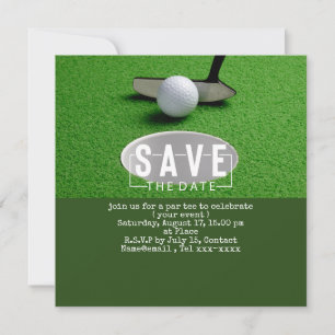 Invitation Golf enregistrer la date golf balle de mise trou d