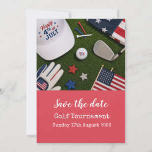 Invitation Golf Enregistrez la date avec un thème américain