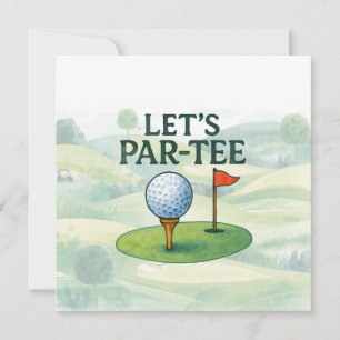 Invitation Golf Faisons la Fête au Par Golf Thème