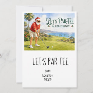 Invitation Golf Faisons un Par tee fête de Noël Californie