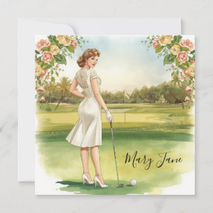 Invitation Golf Femme golfeuse sur terrain de golf Nuptial