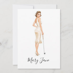 Invitation Golf Femme golfeuse sur terrain de golf Nuptial 