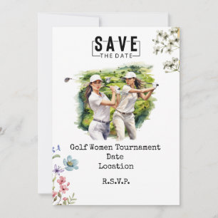 Invitation Golf Femme Party Enregistrer la date