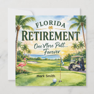 Invitation Golf Floride sur le thème de la retraite aux flama