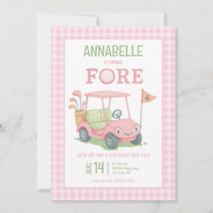 Invitation Golf Fore Girl Photo 4e anniversaire