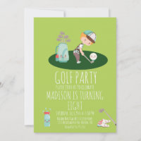 Golf Garçons Anniversaire Mignon Parti Vert