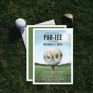 Invitation Golf Golf Golfing Hommes modernes 30e anniversaire