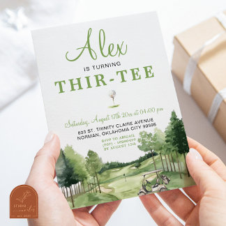 Invitation Golf Green Thir-Tee Adulte Extérieur Anniversaire