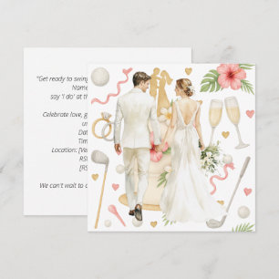 Invitation Golf Hawaiian thème Mariage pour golfeur