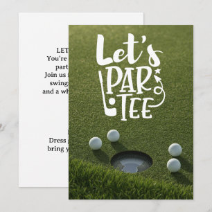 Invitation Golf laisse balle de golf sur tee sur l'herbe vert