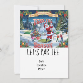 Invitation Golf Let’s Par tee Christmas avec le Père Noël