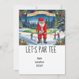 Invitation Golf Let’s Par tee Christmas avec le Père Noël